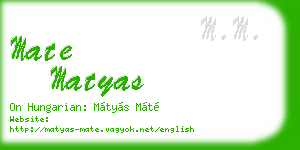 mate matyas business card